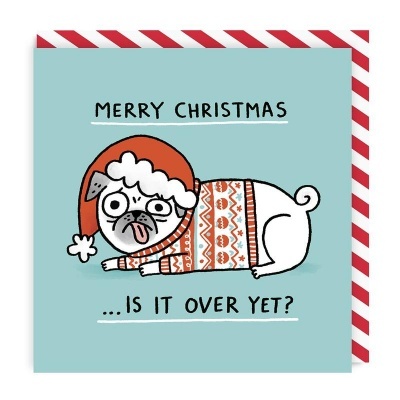 POSTAL QUADRADO "MERRY CHRISTMAS...IS OVER YET?" OHH DEER