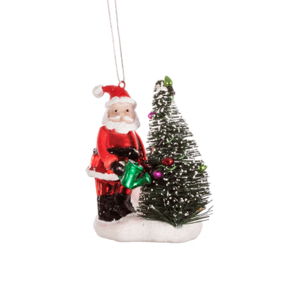 Garden Santa Shaped Bauble