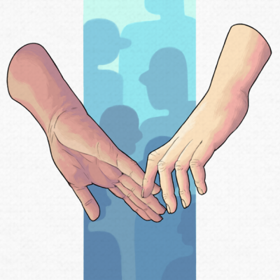 ILUSTRAÇÃO "QUERES DAR AS MÃOS EM PÚBLICO?" FRANK O MUDO