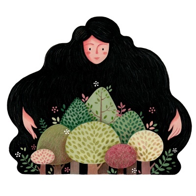 ILUSTRAÇÃO "SPRING WELCOME - FOREST GIRL" LITTLE BLACK SPOT