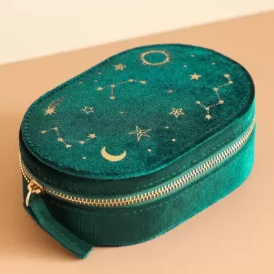 BOLSA PARA JÓIAS OVAL "STARRY NIGHT - TEAL" LISA ANGEL