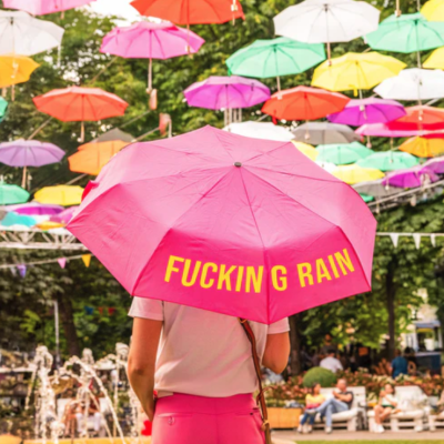 MINI GUARDA-CHUVA "FUCKING RAIN - ROSA" FISURA