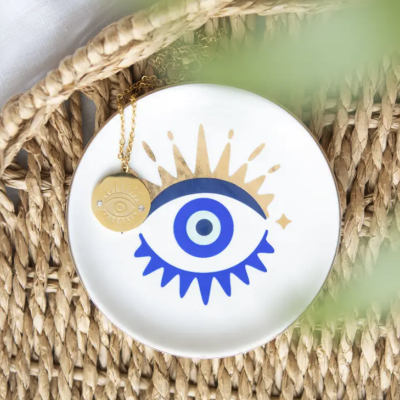 CONJUNTO DE PRESENTE DE COLAR E PRATO "ALL SEEING EYE" SOMETHING DIFFERENT