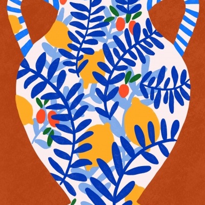 ILUSTRAÇÃO "EARTH RED AND LEMONS" TERESA REGO