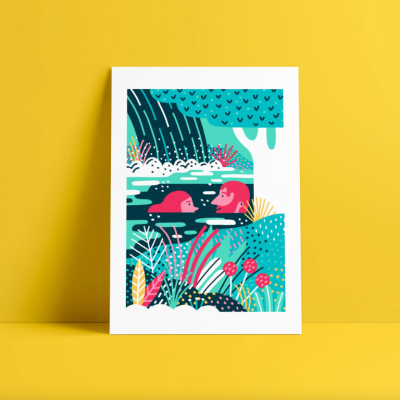 BY THE WATERFALL A4 DIGITAL PRINT ANA SEIXAS