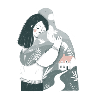 ILUSTRAÇÃO A5 "HUGGING HOME" SARA LOU