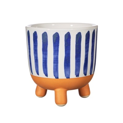 PAROS BLUE STRIPE LARGE PLANTER SASS BELLE
