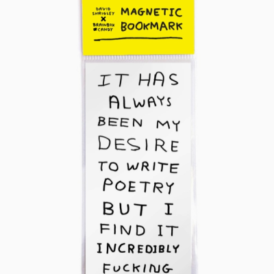 MARCADOR DE LIVRO MAGNÉTICO 'WRITE POETRY' DAVID SHRIGLEY