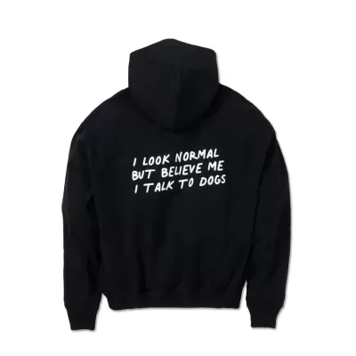 HOODIE PRETO "I LOOK NORMAL" LIEBLINGSPFOTE
