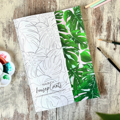 LIVRO DE COLORIR PARA ADULTOS MONSTERA PLANTYINTROVERTS
