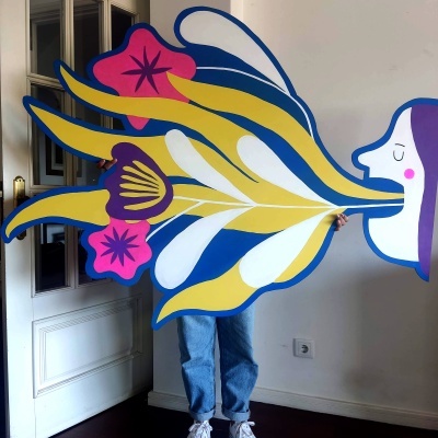 PAINEL DE PAREDE ORIGINAL "FLORAL" CRISTINA MOREIRA