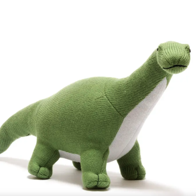 BONECO DINOSSAURO TITANOSSAURO VERDEDEM ALGODÃO ORGÂNICO BEST YOUTH LTD