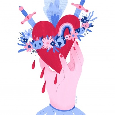 ILUSTRAÇÃO "NO FIM, TUDO SE RESUME AO AMOR" CARTOLINA LIMÃO