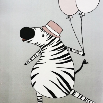 ILUSTRAÇÃO INFANTIL "ZEBRA E OS BALÕES" LEONOR FEIJÓ