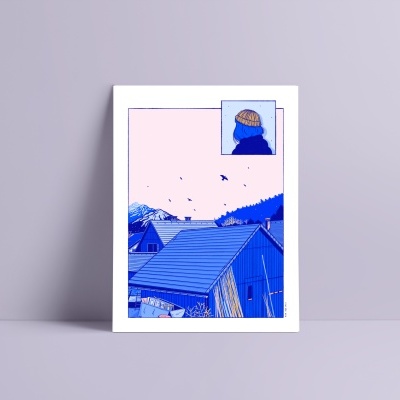 ILUSTRAÇÃO GICLÉE "BANDO DE CORVOS SOBRE KRANJSKA GORA" ANA HOO