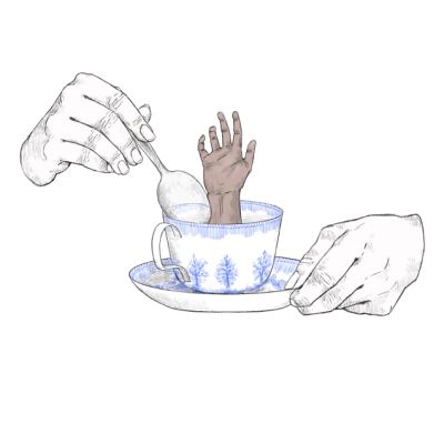 ILUSTRAÇÃO "GRANDE ECRÃ (VERSÃO ASSUSTADORA) IIII - GET OUT" FRANK O MUDO