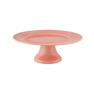 PRATO COM PÉ 34,5 ROSA FANTASIA BORDALLO PINHEIRO