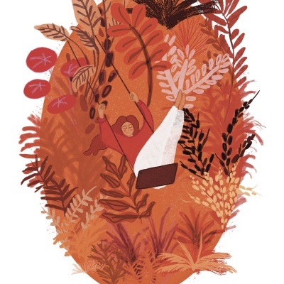 ILUSTRAÇÃO "SWING YOUR PROBLEMS AWAY" ANA CALIGO