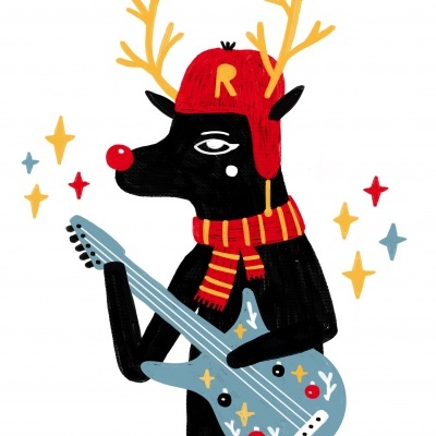 ILUSTRAÇÃO “Playlist Xmas Edition -(Calendário de Advento) " - RUN RUDOLPH RUN" CALADA ERA POETA