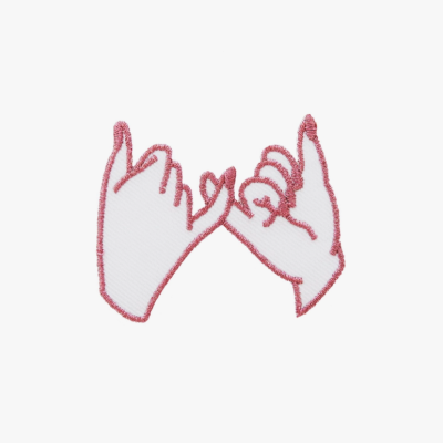 PIN BORDADO PINKY PROMISE METALLIC PINK COUSINS COLLECTIVE