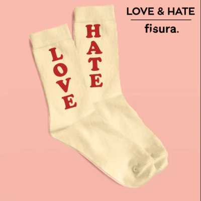 Meias "Love Hate - Beige" FISURA