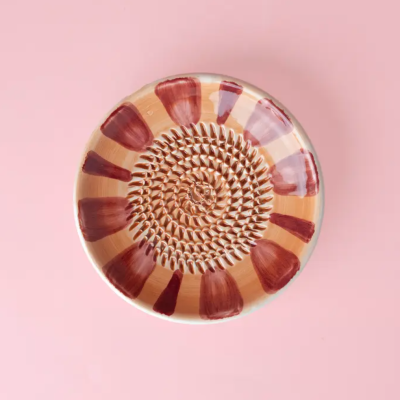 PRATO RALADOR "NOELLE - AMARELO E CARAMELO - PEQUENO" ALFAR TIERRA COCIDA