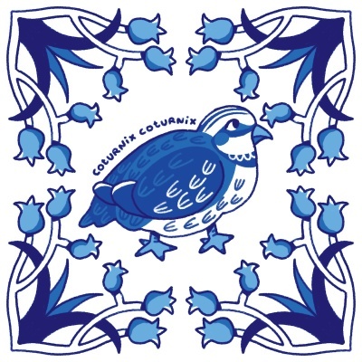 ILUSTRAÇÃO "AZULEJOS DE CASA - COTURNIX COTURNIX" MENDI MENDES