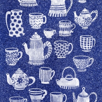 ILUSTRAÇÃO COR AZUL "JARROS" ANA RITA ROBALO