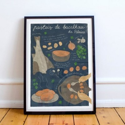ILUSTRAÇÃO "PASTÉIS DE BACALHAU" PAULINA EATS AND DRAWS