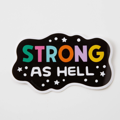 STRONG AS HELL VINYL STICKER PUNKY PINS