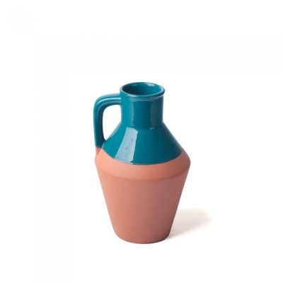 VASO DE BARRO VITRIFICADO TEAL NOVA CASA ATLÂNTICA