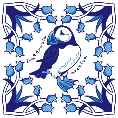 ILUSTRAÇÃO "AZULEJOS DE CASA - FRATERCULA ARCTICA" MENDI MENDES