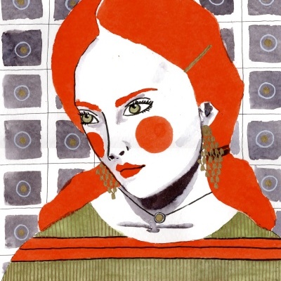 ILUSTRAÇÃO "RUIVA COM JÓIAS" JOANA NOBREGA