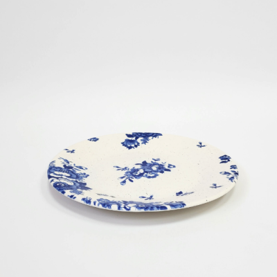 PRATO SOBREMESA VINTAGE FLOWERS AZUL PÓ DE BARRO