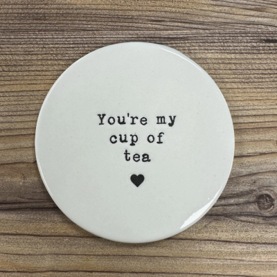 COASTER "CUP OF TEA" 10CM GAINSBOROUGH GIFTWARE