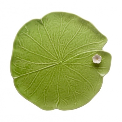 NENÚFAR "FOLHA COM FLOR 32 VERDE/BRANCO" BORDALLO PINHEIRO