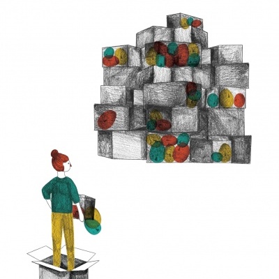 ILUSTRAÇÃO "VIDA EMPACOTADA" ANA RITA ROBALO