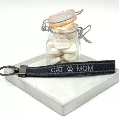 PORTA-CHAVES "CAT MOM" BORDADO PARSLEY & PEPPER