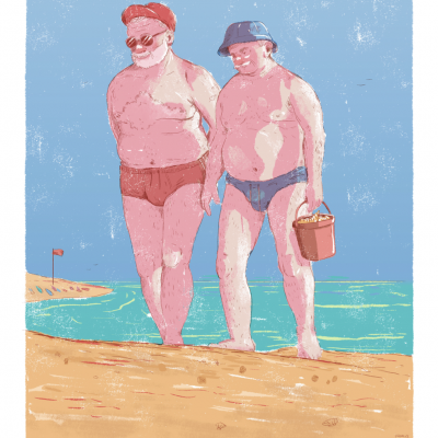 ILUSTRAÇÃO "VELHINHOS NA PRAIA" DIOGO PAIXÃO