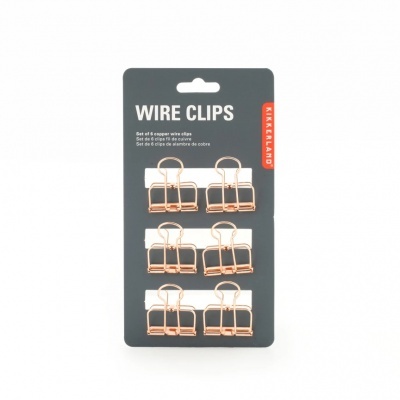 WIRE CLIPS SET 6 COPPER KIKKERLAND