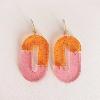 Brincos Laurette - Pink and Orange STUDIO ANNETTE