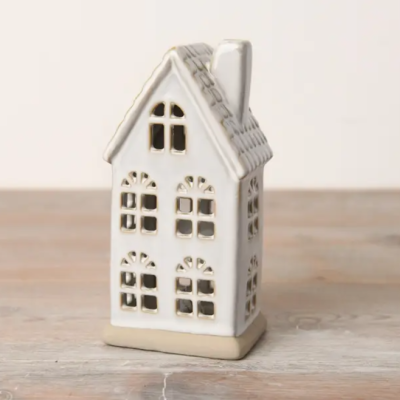 CASA EM CERÂMICA COM ESMALTE REATIVO E LUZ LED GAINSBOROUGH GIFTWARE