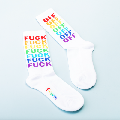 Meias "Fuck Off - Rainbow" FISURA