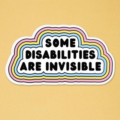 AUTOCOLANTE "SOME DISABILITIES ARE INVISIBLE" PUNKY PINS