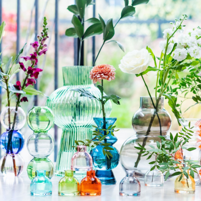 Shapely Fluted Glass Vase