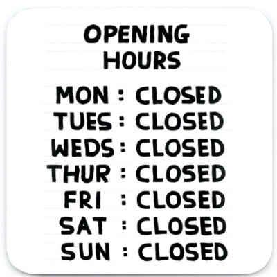 BASE PARA COPOS 'OPENING HOURS' DAVID SHRIGLEY