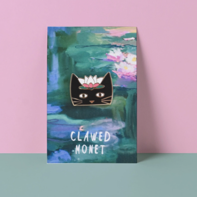 CAT ARTIST PIN CLAWED MONET NIASKI