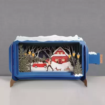 POSTAL DE NATAL POP-UP "MESSAGE IN A BOTTLE - HOME FOR XMAS" ALLJOY DESIGN