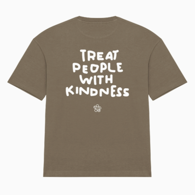 T-SHIRT TREAT PEOPLE WITH KINDNESS ROYAL BROWN IVORY WORLD