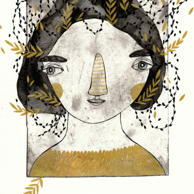 ILUSTRAÇÃO "FACE AND LEAVES" MIRJAM SIIM
